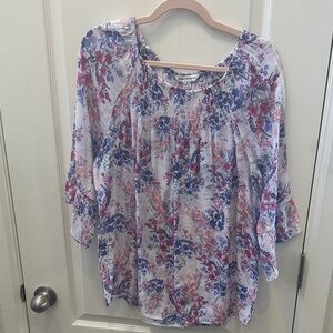 Counterparts Floral Blouse in Pink and Blue
